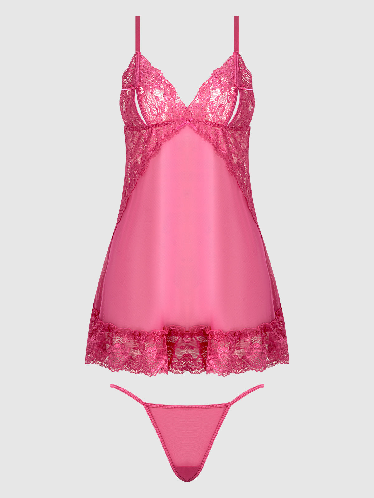 HARLOW LACE & MESH BABYDOLL & G-STRING SET