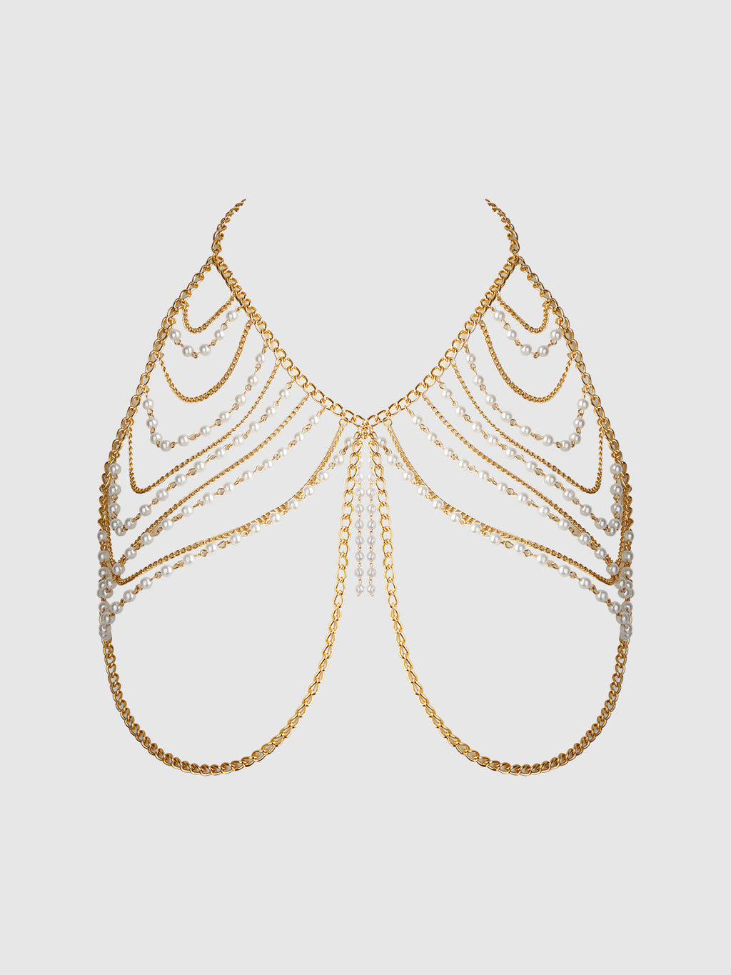 PEARL & CHAIN DRAPED BRALETTE