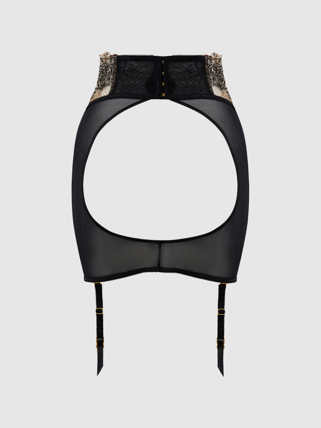 DELILAH EMBROIDERED OPEN BACK HALF SKIRT