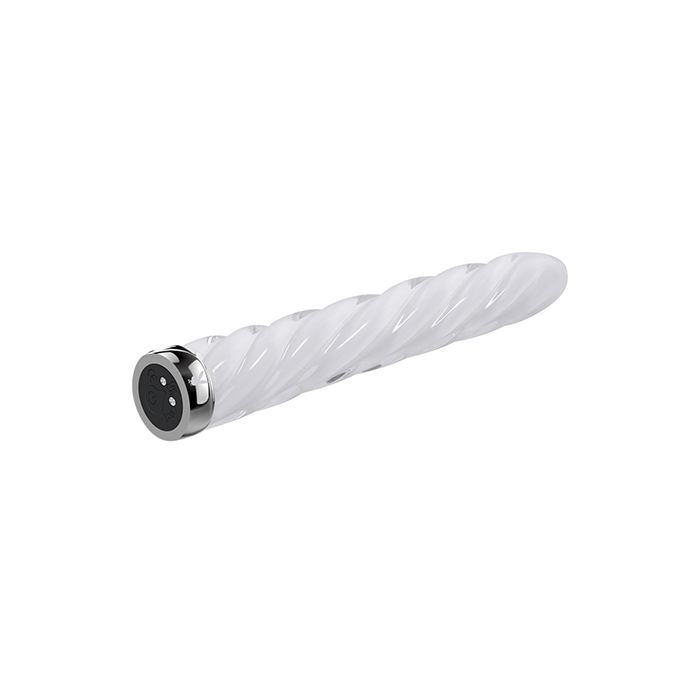 Pleasure In the Twist Glass Vibrator - White